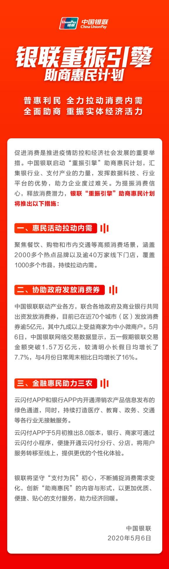 消费券背后的中国银联：用国企担当重振消费引擎